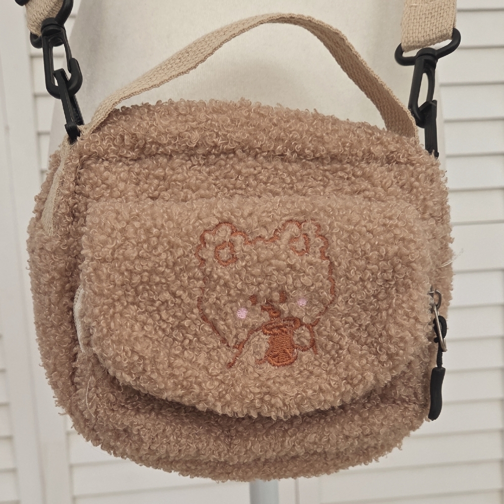 Cute Teddy Bear Fuzzy Crossbody Bag